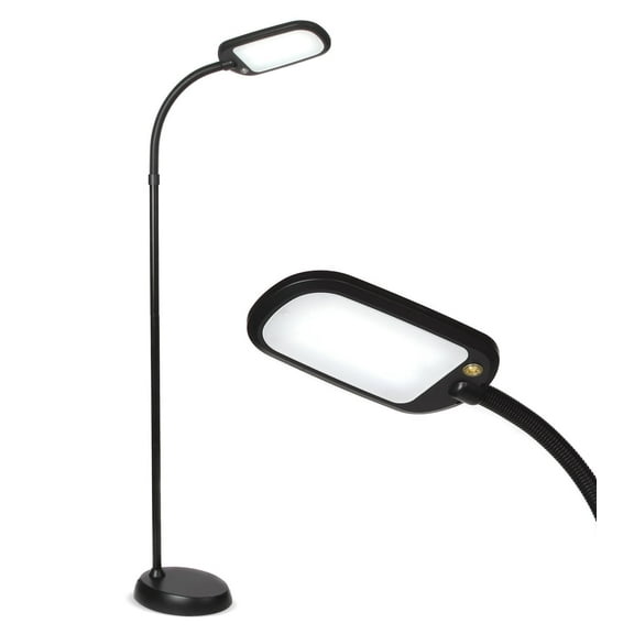 Brightech LitespanSlim 55 in. Black LED Floor Lamp with Adjustable Gooseneck