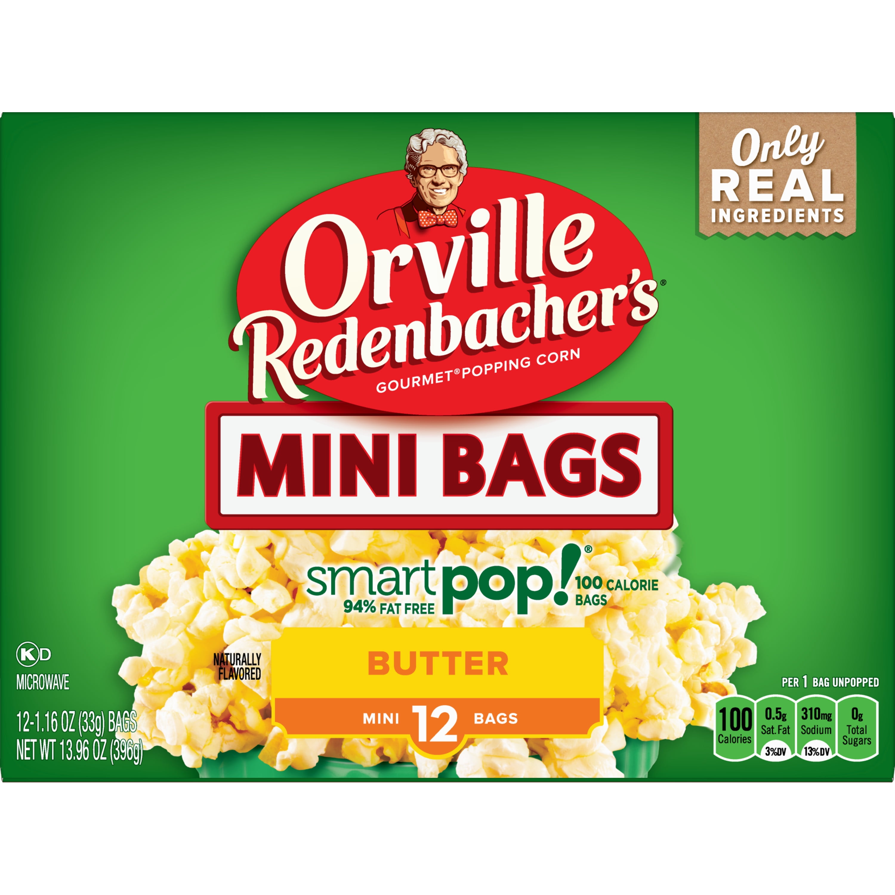 Orville Redenbacher's SmartPop! Butter Popcorn, Mini Bags, 1.16 Oz, 12 -