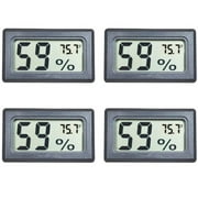 Elbourn 4Pack Mini Digital Electronic Temperature Humidity Meters Gauge Indoor Thermometer Hygrometer LCD Display Fahrenheit (℉) for Humidors,Greenhouse,Garden,Cellar,Fridge,Closet