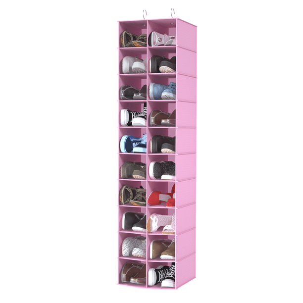 coastal rose Hanging Shoe Organizer for Closet,20 Sections Hanging