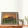 thumbnail image 4 of Rustic Red Barn Canvas Wall Art Barn At Sunset Print Paintings Farmhouse Barn Pictures Modern Home Country Artwork Decor For Living Room Kitchen Bathroom Framed Ready To Hang 12x16 Inch, 4 of 6