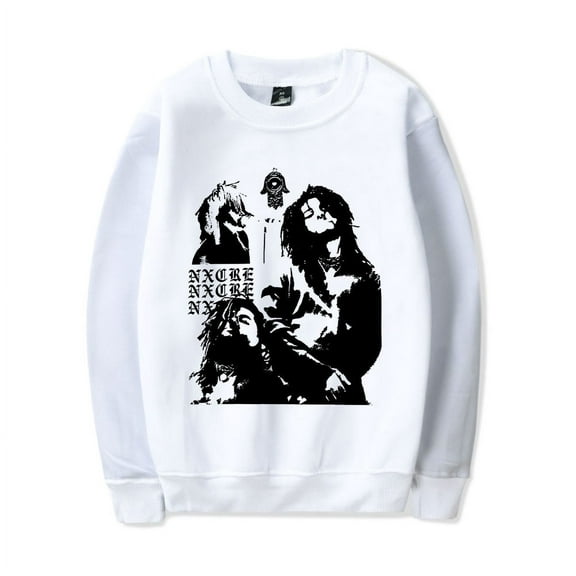 NXCRE Merch White Crow Sweatshirt Crewneck Men Women Long Sleeve Winter Hoodie Pullover Top