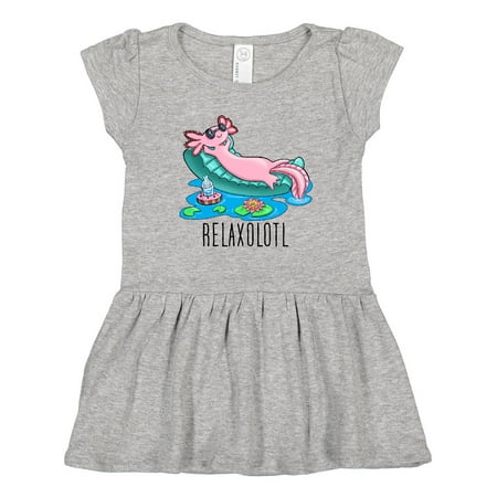

Inktastic Relaxolotl- Cute Axolotl on Summer Vacation Gift Toddler Girl Dress