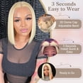 thumbnail image 4 of Peluca EAGERA Blonde Bob 613 de cabello humano de 16 cm con cierre de encaje HD, 4 of 6