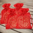 thumbnail image 1 of unbranded 20Ud Bolsas De Regalo Reutilizables Con Cordón En Rojo Para Joyería Y Dulces, 1 of 7