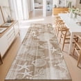 thumbnail image 3 of 2'x6' Rug Runners for Hallways Kitchen, Brown Coastal Non Slip Entryway Beside Floor Carpet Runner, Nautical Coral Starfish Shell Seahorse Ocean Washable Laundry Room Bedroom Throw Rugs Mat, 3 of 8