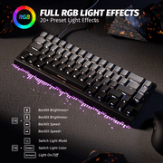 ATTACK SHARK X68 HE 8000Hz Rapid Trigger Keyboard, 0.01mm RT Accuracy Wired Gaming Keyboard with Magnetic Switch, Adjustable Actuation, Rapid Trigger, Snap Tap, RGB Lighting for PC/Mac, Moonlight