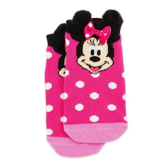 Disney Store Minnie Mouse Pink Polka Dot Ankle Socks Kids Girls Size S 5-9