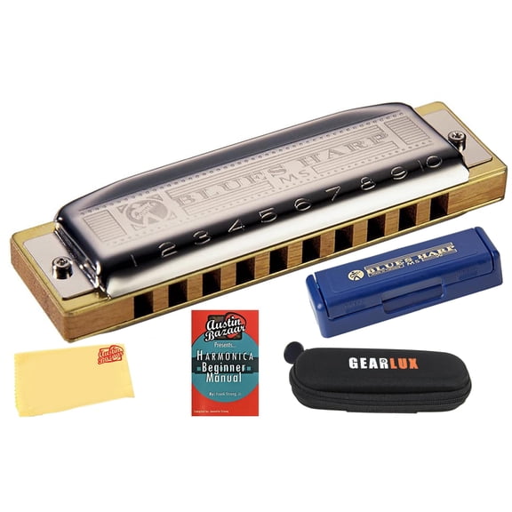 Hohner 532 Blues Harp MS Harmonica - Key of F w/ Instructional Manual