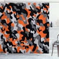 thumbnail image 1 of Ambesonne Camo Shower Curtain, Modern Design, 69"Wx70"L, Orange Grey Black, 1 of 3