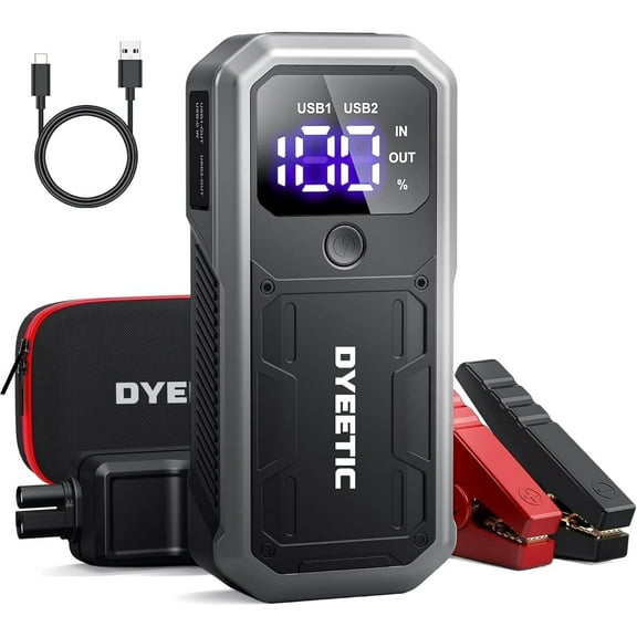 Dyeetic 3000A Car Battery Jump Starter, Portable 12V Battery Jump Box for 10.0L Gas and 8.0L Diesel Engines