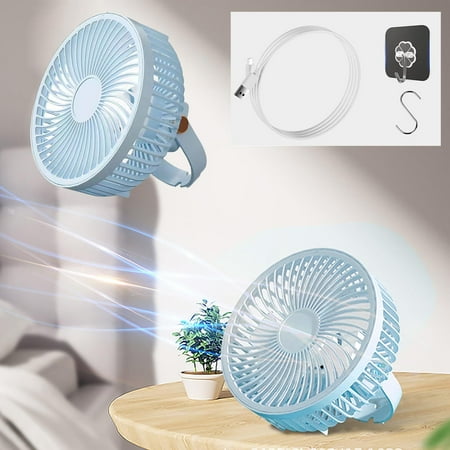 

Fridja Fan Desktop Strong Wind Household Multifunctional USB Portable Ceiling Fan Wall Mounted Remote Control Night Light Rechargeable Clearance
