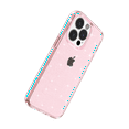 thumbnail image 3 of For Apple iPhone 13 (6.1") Transparent Glitter Shiny Sparkle Bling TPU Rubber Hard Back Hybrid Armor Frame Cover ,Xpm Phone Case [ Pink ], 3 of 4
