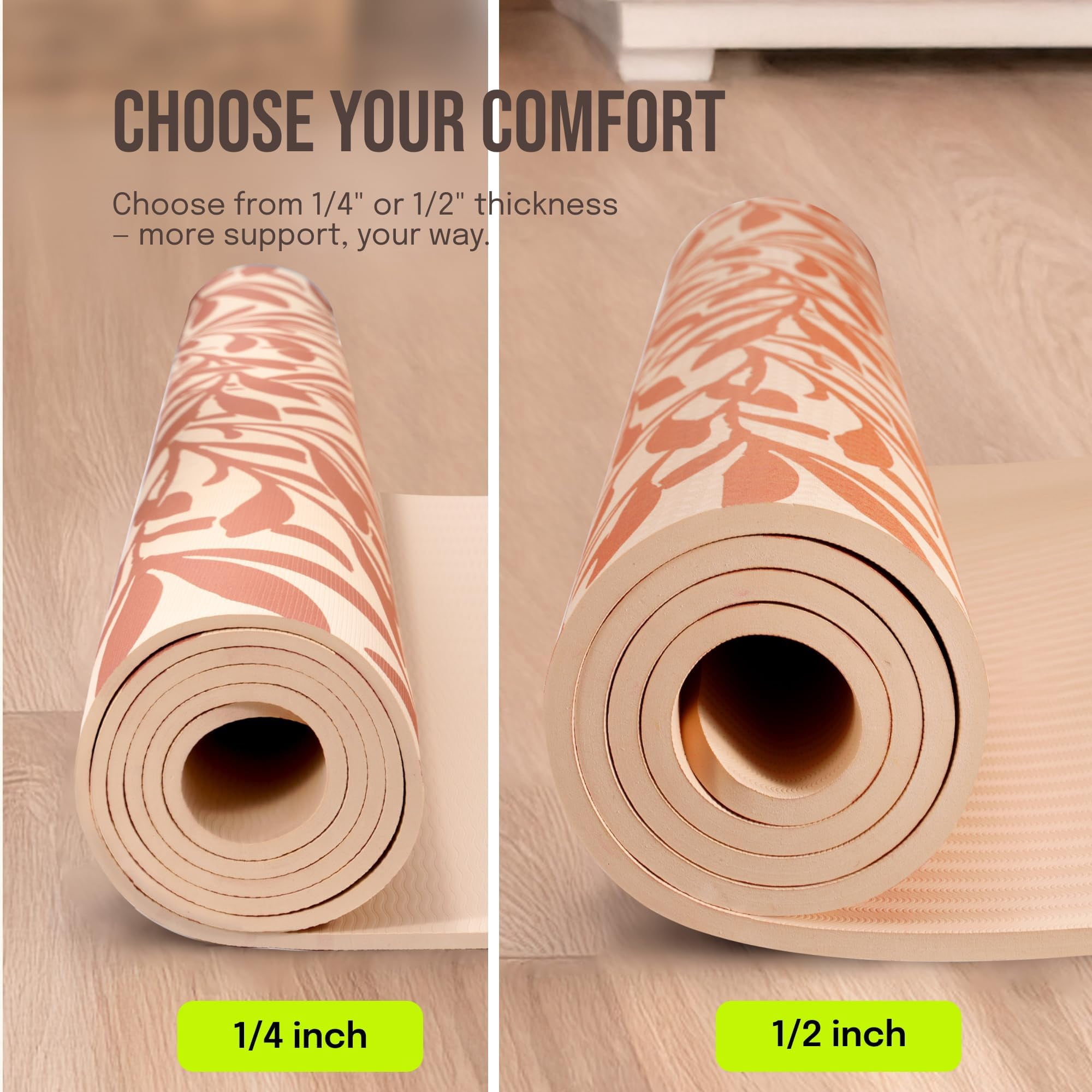 Gogokiwi Large Yoga Mat (6'x4') Extra Wide & Thick Workout Mat for Home, Non Slip Fitness & Exercise Mat for Home Gym, Yoga, Pilates, Stretching, and Floor