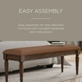 thumbnail image 5 of Maven Lane Elizabeth Traditional Upholstered Wooden Bench, Antiqued Brown Finish, 5 of 7