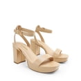 thumbnail image 3 of Sandalia DREAM PAIRS Plataforma Tacón Alto Cuadrado Nude 7.5, 3 of 8