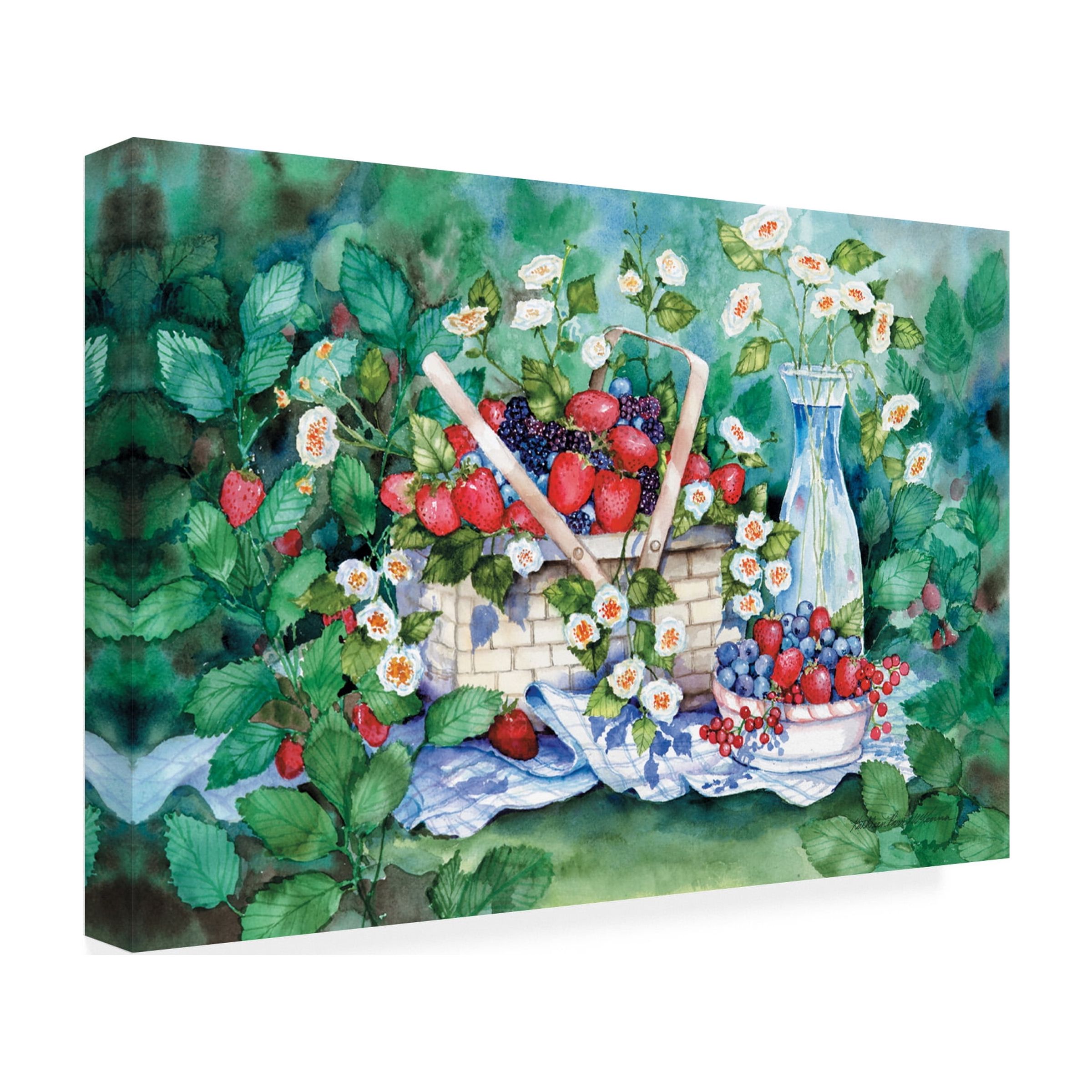 Trademark Fine Art 'Strawberry Picnic' Canvas Art by Kathleen Parr McKenna