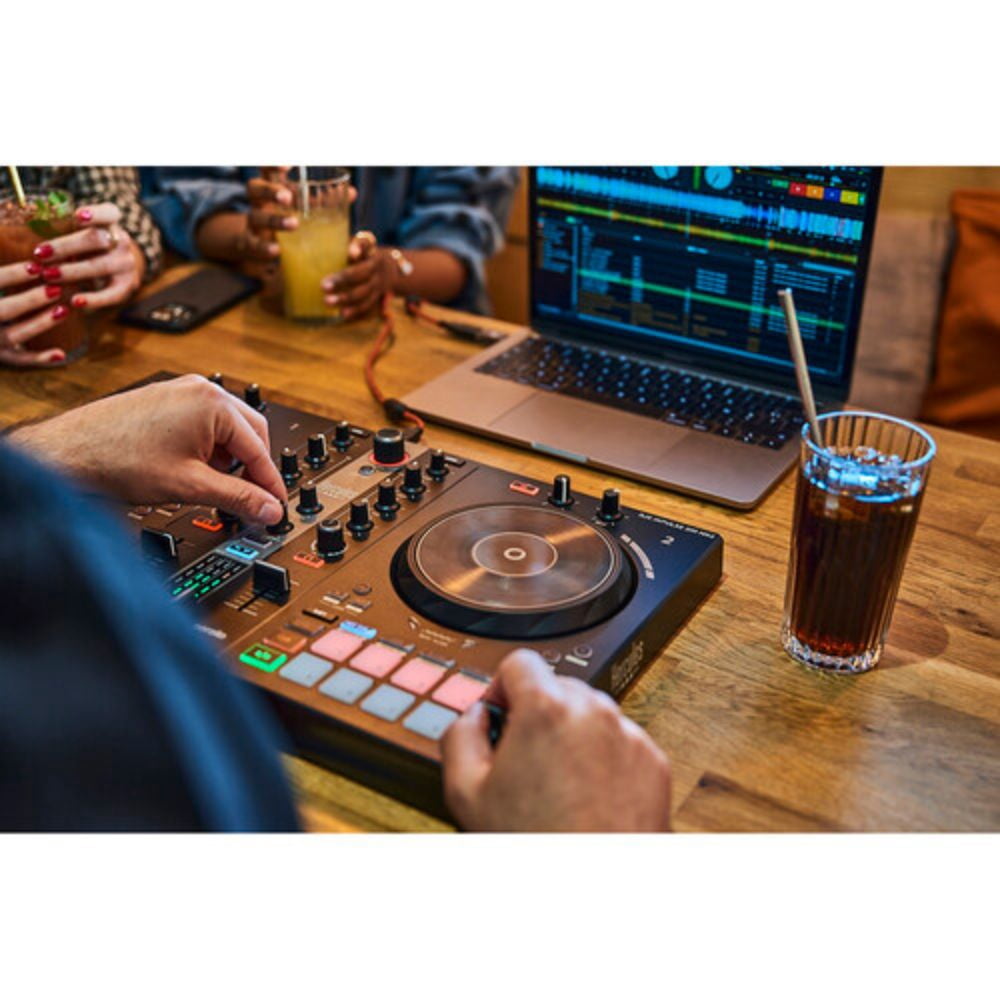 Hercules DJControl Inpulse 300 2-Deck USB DJ Controller for Serato DJ Lite and DJUCED Bundle with 6' Comprehensive Standard Series 3.5mm Stereo Mini Plug To 2 RCA Plugs Audio Cable