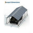 thumbnail image 2 of Studyset 11 ft x20 ft x9 ft Vertical Roof Metal Carport, Heavy Duty Steel Car Ports for All-Weather, for Full-Size Pickup Trucks, Boats, and Tractors, 2 of 6