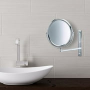 Jerdon 9 Inch Diameter Two-Sided Wall-Mounted Makeup Mirror 3X-1X Magnification, Chrome Finish - Model JP3030CF