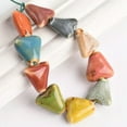 thumbnail image 4 of U8MO 10pcs 16mm Handmade Triangle Ceramic Porcelain Loose Beads for Jewelry Making-Red, 4 of 5
