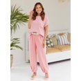 thumbnail image 2 of ORUYROP Ensemble 2 Pcs pour Femmes Ensemble de Détente Tendance Pull Tricoté Manches Courtes Mode, 2 of 6
