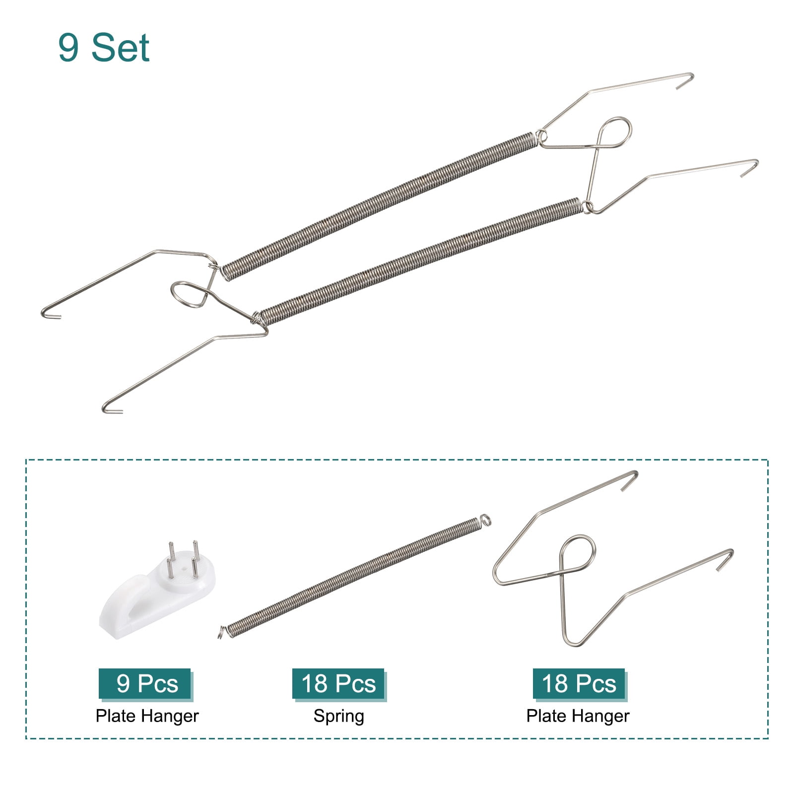 Unique Bargains Stainless Steel Invisible Wall Plate Hangers for Plates and Display 12in