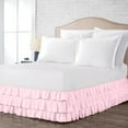 thumbnail image 2 of CCNY 16" Inch Drop Multi Ruffled Bed Skirt King Size 100% Microfiber Made Pink Color, 2 of 6