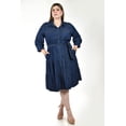 thumbnail image 1 of Vestido denim con cinto Roman Fashion /Tallas Extras, 2733 (Azul dark) azul oscuro 36, 1 of 6