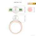 thumbnail image 5 of Angara South Sea Cultured Pearl Ring with Emeralds in 14K Rose Gold for Women | June Birthstone Jewelry for Her, 5 of 8