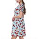 thumbnail image 2 of Balery Flowers and Lady Bugs Vestidos sueltos de manga corta para mujer, vestidos de verano 2025, vestidos casuales de corte A con vuelo., 2 of 6