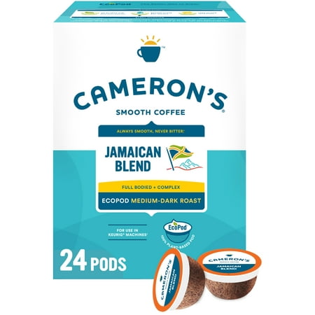 Cameron's Coffee Jamaican Blend K-Cup Coffee Pods, Medium-Dark Roast, 24 Count for Keurig Brewers