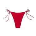 thumbnail image 5 of Bathing Suit Bottoms For Women Full Coverage Bikini Bottom Red Mid Rise High Leg Bikini Bottom Women's Bikini Swimsuits, 5 of 6
