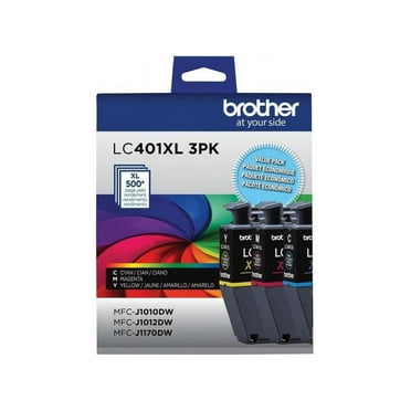 Brother Genuine LC401XL High-Yield Color Printer Ink Cartridges Cyan, Magenta and Yellow, 3-Pack