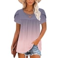 thumbnail image 6 of Youyipin Womens Tops short Sleeve Criss Cross V Neck T Shirts Loose Fit Casual Oversized Tshirts Blouses summer tops for women, 6 of 7