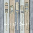 thumbnail image 2 of Metz, Andi 12x12 White Modern Wood Framed Museum Art Print Titled - Oars Near the Shore, 2 of 4