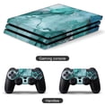 thumbnail image 2 of Decal Skin for PS4 Slim / PS4 Pro / PS4, Whole Body Vinyl Sticker Cover for Playstation 4 Console and Controller (Marble Pattern Blue Gold), 2 of 5