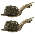 thumbnail image 4 of PAMINGONO 2Pcs Golden Brass Snail Statue Vintage Tabletop Snail Ornament Home Decoration, 4 of 8