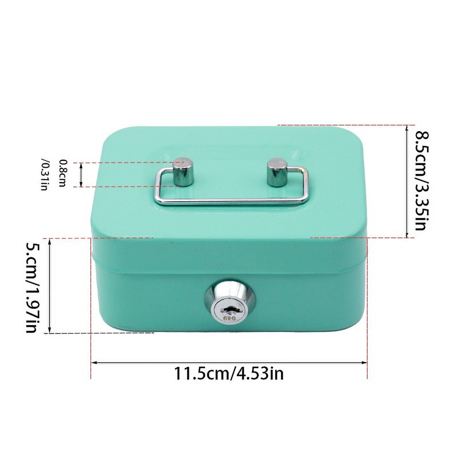 Money Safe Lockable Cash Box with Key,Portable Piggy Box Made of Metal ,House, Apartment, Office Key Storage