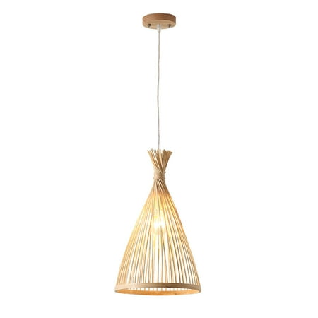 

HOMEMAXS Classic Bamboo Chandelier Woven Bamboo Light Bamboo Hanging Lamp for Home