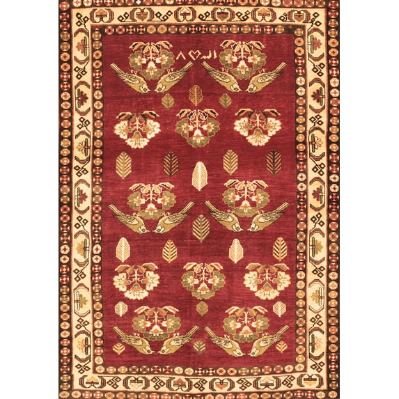 Ahgly Company Indoor Rectangle Animal Brown Traditional Area Rugs, 6' x 9'