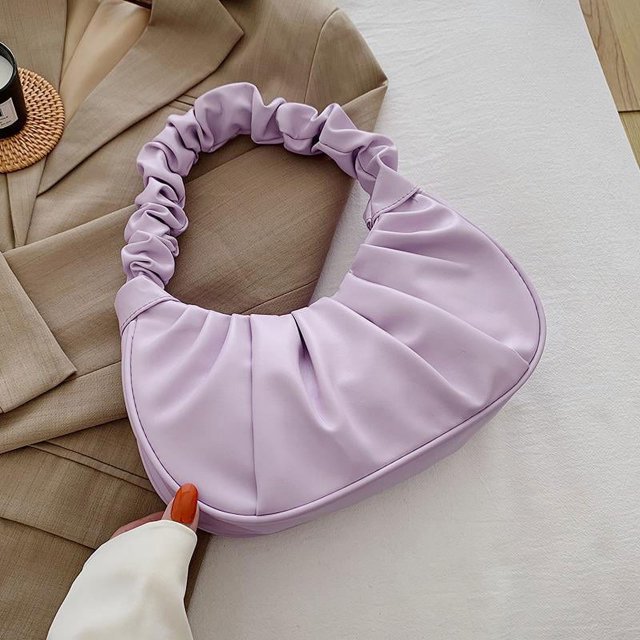 Bolso de moda para mujer, bolso de mano con textura informal, tipo bandolera, con diseño arrugado