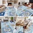 thumbnail image 5 of Summer Ocean Area Rugs 5'x7', Washable Small Throw Rugs for Laundry Room Playroom, Blue Coastal Fish Food Wine Crab Sailboat Indoor Outdoor Rug Non-Slip Low Pile Carpet Runner Reversible Floor Mats, 5 of 8