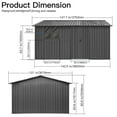 thumbnail image 3 of Metal garden sheds 12ftx10ft outdoor storage sheds white+black with window with sliding door, 3 of 6