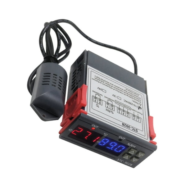 Inteprter Controlador inteligente de temperatura y humedad STC-3028 para eclosión de cría igual que la humedad Termómetros 12v
