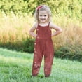thumbnail image 5 of Penkiiy Toddler Girls Kids Printed Jumpsuit Playsuit Strap Romper Summer Outfits Clothes 3-4 Years Red, 5 of 5