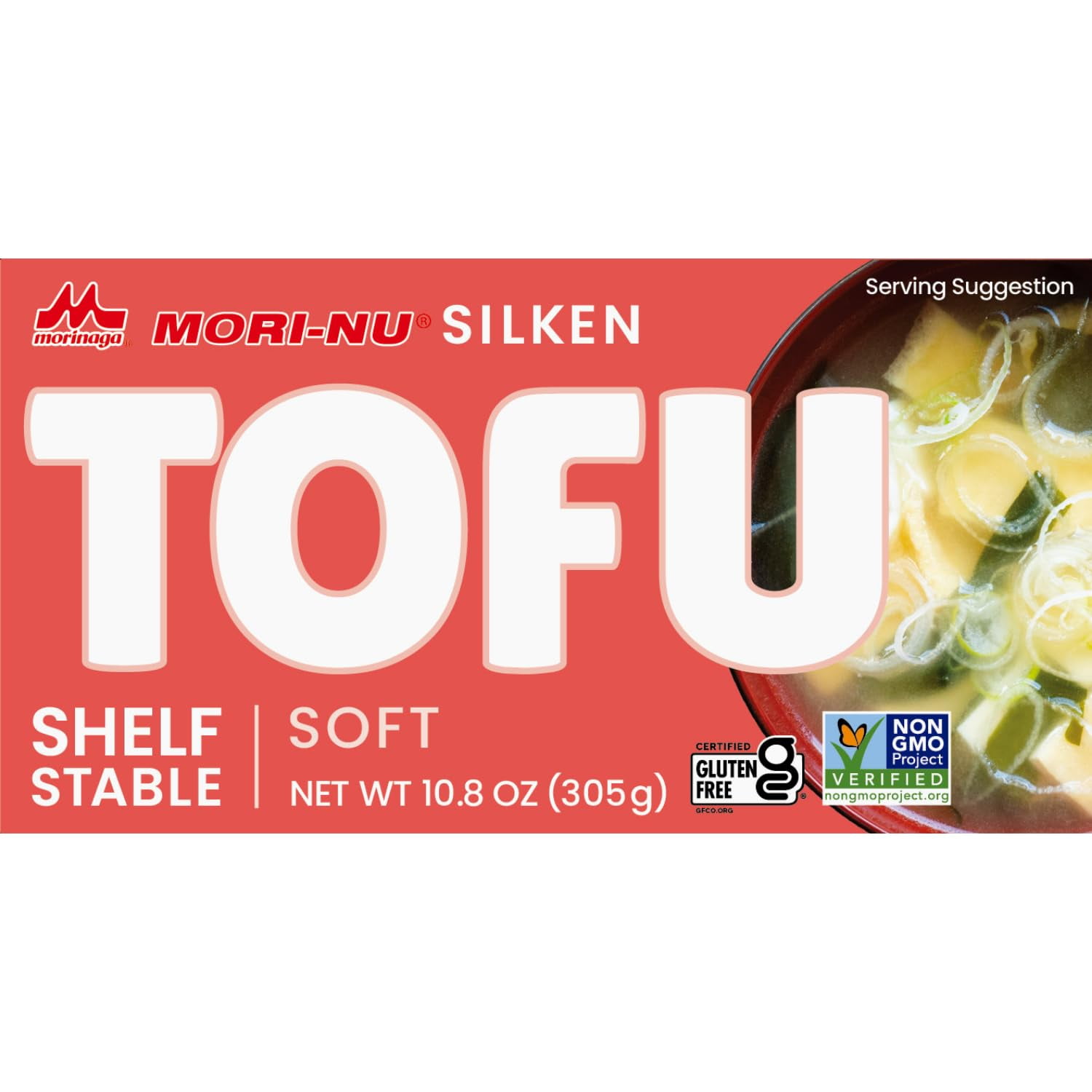 Mori-Nu Silken Tofu Soft Gluten-Free Dairy-Free Vegan Made with Non-GMO soybeans KSA Kosher Parve 10.8 oz X 12 Packs
