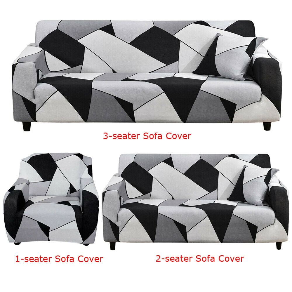 1/2/3/4 Seaters Waffle Sofa Couch Cover Stretch Chair Jacquard Protect Slipcover 