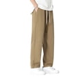 thumbnail image 5 of Men's Golf Hiking Pants Dress Pants Wrinkle Free Flat Front Side Pockets Stretch Straight Leg Casual Work Travel Pants with Elastic Waist Slacks Big and Tall Size M-4XL Yellow, 5 of 8