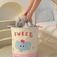 thumbnail image 4 of Uutvery Laundry Basket,Cute Animal Baskets Collapsible Dirty Clothes,Personalized Easter Baskets,Round Laundry Hamper Storage Basket Laundry Organizer,Clothes and Toys Bin with Handles, 4 of 7